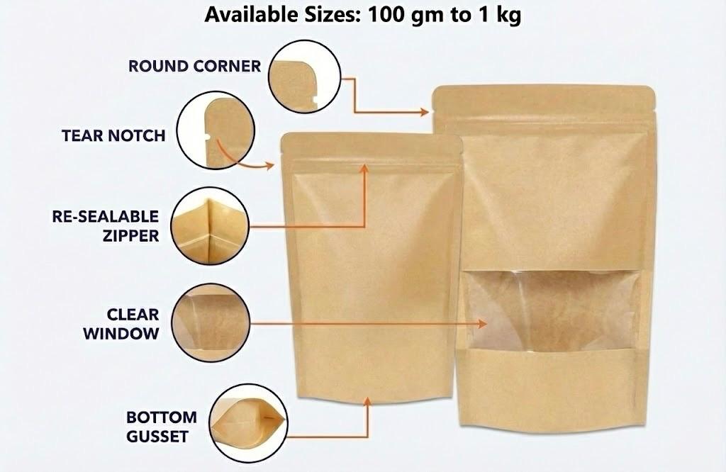 Kraft Pouches view 2