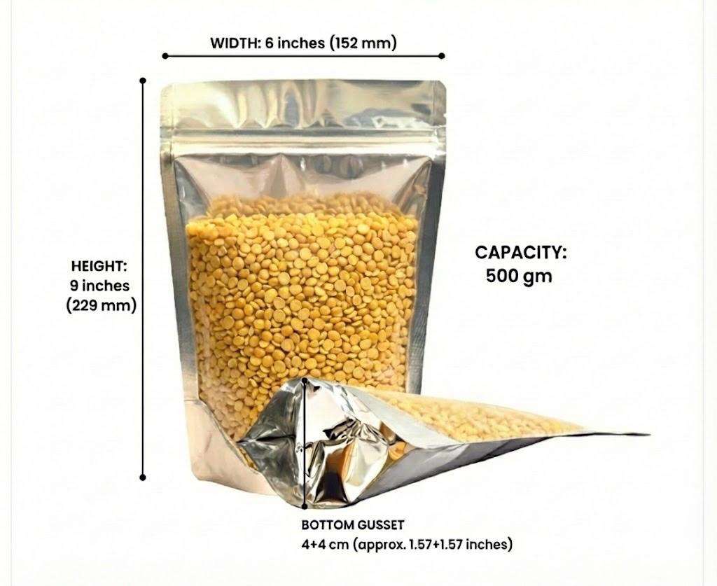 One Side Silver / One Side Transparent Pouches view 2